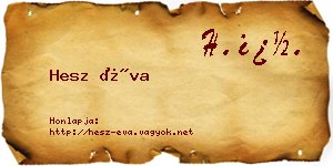 Hesz Éva névjegykártya